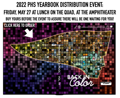 Yearbook Distribution event advertisement - May 27